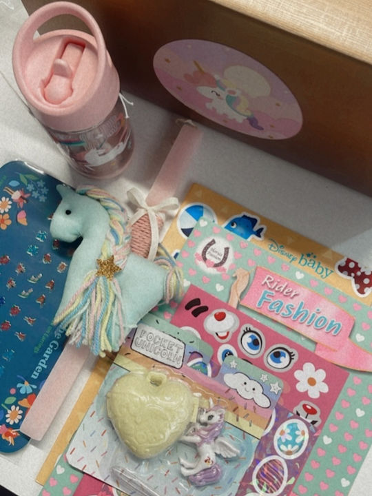 Lumânare de Paște Unicorn Rotundă Parfumată, Handmade și cu Cutie 34buc