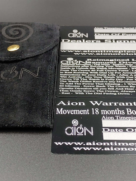 Aion Herrenuhr 36mm Batterie mit Silber Lederarmband