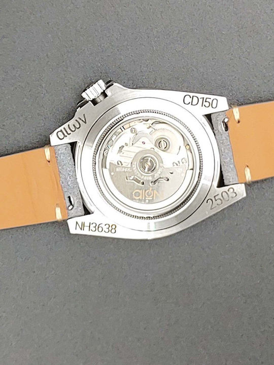 Aion Men's Watch 12.3mm Battery with Gray Leather Strap