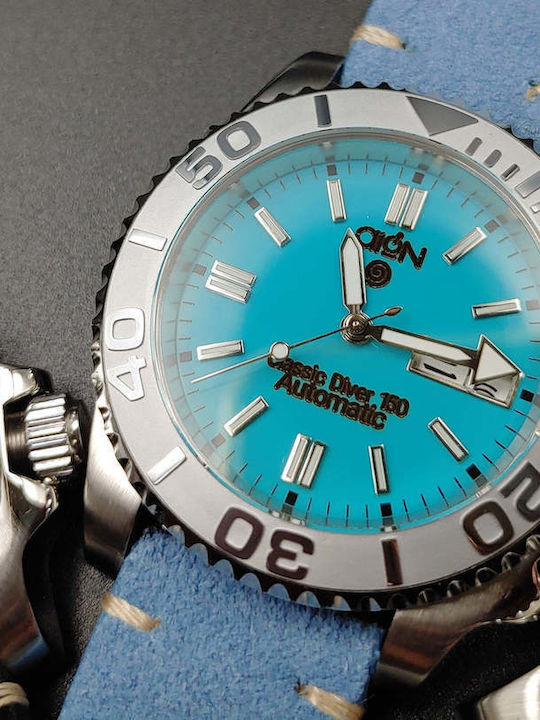 Aion Men's Watch 12.3mm Battery with Turquoise Leather Strap