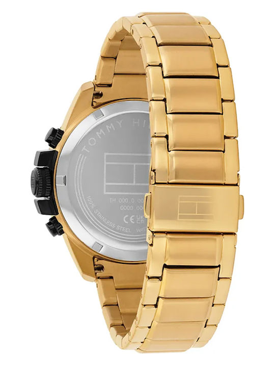 Tommy Hilfiger Jameson Men's Watch 43mm Chronograph Battery with Gold Metal Bracelet