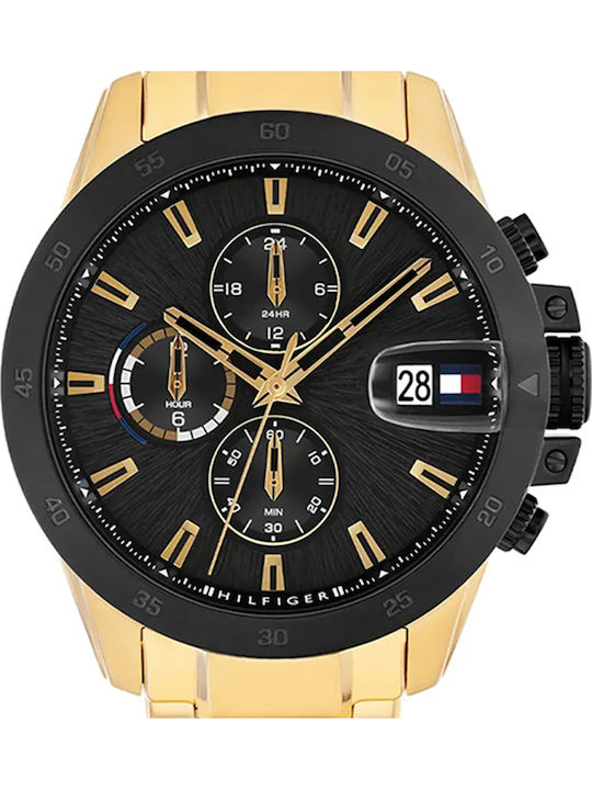 Tommy Hilfiger Jameson Men's Watch 43mm Chronograph Battery with Gold Metal Bracelet