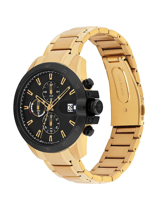 Tommy Hilfiger Jameson Men's Watch 43mm Chronograph Battery with Gold Metal Bracelet