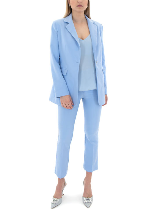 Women Twenty-29 Women's Blouse Satin Sleeveless Sky Blue