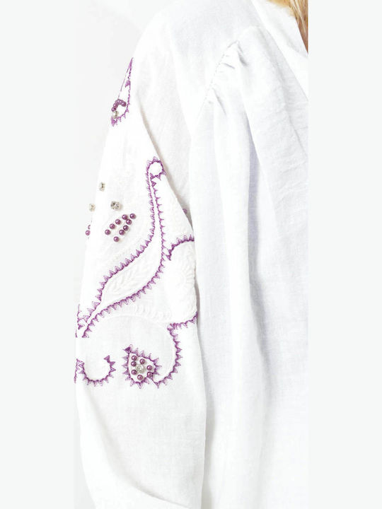 Damen White Set mit Hose mit Gummizug in Gerader Linie