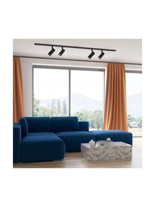 Eko Light Magnetic Διπλό LED Φυσικό Λευκό Σποτ σε Μαύρο Χρώμα