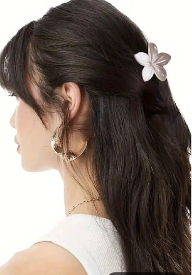 Γυναικείο Fashion Clip Κλάμερ Κοκάλινο Flower Beige 4cm