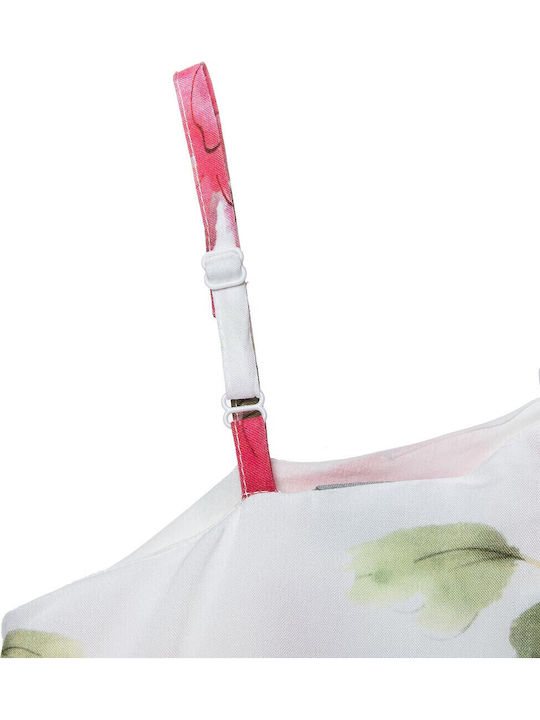 Children's Dress Sleeveless Tulle Floral White