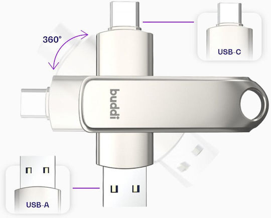 Buddi 32GB USB 3.1 Stick Γκρι
