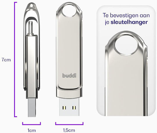Buddi 32GB USB 3.1 Stick Γκρι