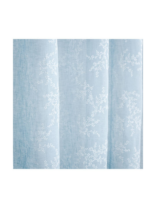 My Home Luxury Curtain with Pencil Pleat Light Blue 280x270cm
