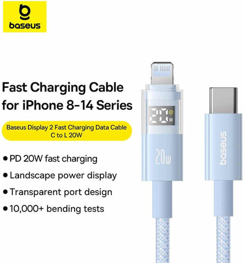 Baseus Data USB-C to Lightning Cable 20W Blue 2m (P10382703311-01)