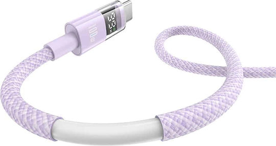Baseus Редовна USB 2.0 Кабел USB-C мъжки - USB-C мъжки 100W Лилав 1м (P10382702511-00)