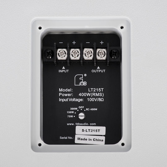 GloboStar Fdb Lt215t Παθητικό Επιτοίχιο Ηχείο 400W (Τεμάχιο) Λευκό