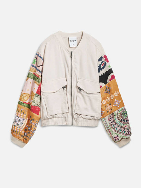 Austin Women's Short Bomber Jacket for Winter White