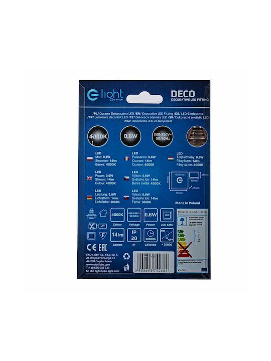 Eko Light Lumină de Perete cu LED Integrat și Lumină Alb Natural
