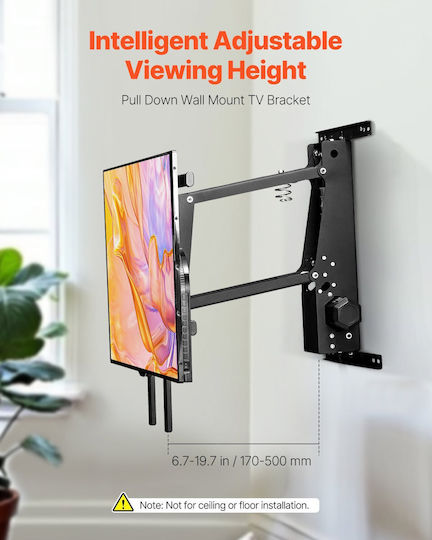 Vevor DDDSZJBGSVES4IE4YV2 Βάση Τηλεόρασης Τοίχου έως 65" και 40kg Μαύρο