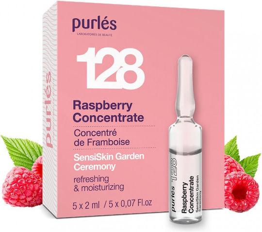 Purlés Serum Ανanti-Îmbătrânire Cu Zmeură Concentrată Pentru Fata Cu Vitamina C Pentru Strălucire Și Revitalizare 5x2ml