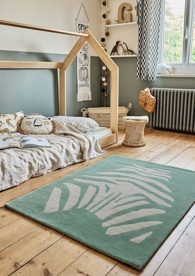 Zebra Kinder Teppich Grün 120x170cm