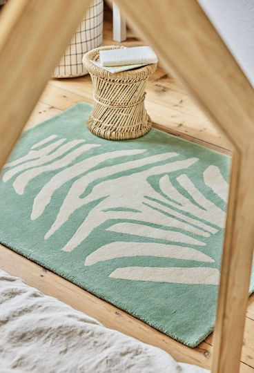 Zebra Ръчно изработено Детско килимче Зелен 120x170см