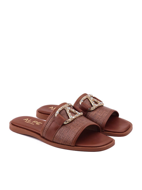 Flache Sandalen für Damen in Braun Farbe
