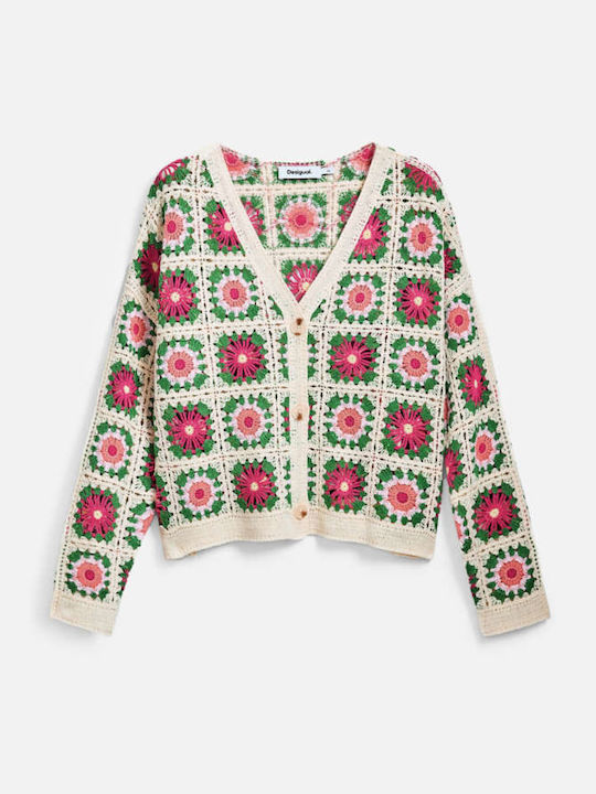 Johanna Women's Knitted Cardigan with Buttons Beige