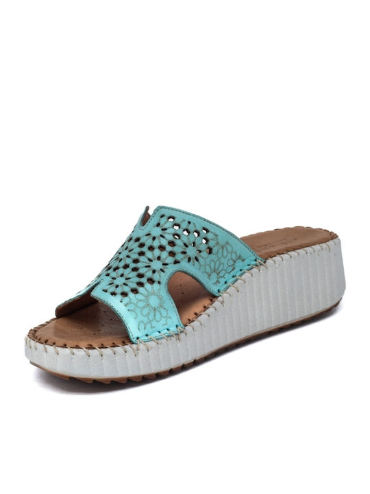 Anatomic Women's Leather Platform Shoes Blue