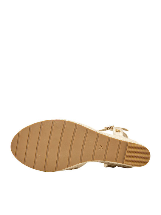 Elsen Women's Leather Platform Espadrilles Gold
