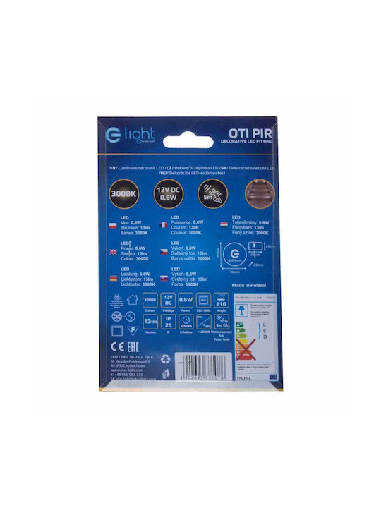 Eko Light Χωνευτό Σποτ με Ενσωματωμένο LED και Θερμό Λευκό Φως 1τμχ