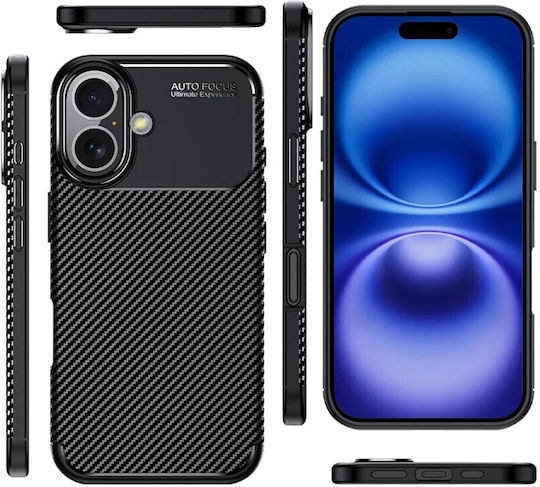 Ancus Autofocus Carbon Fiber Back Cover Black (iPhone 16 Plus)