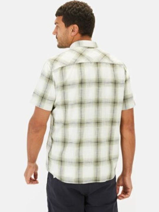 Short-sleeved Cotton Shirt Checked Green