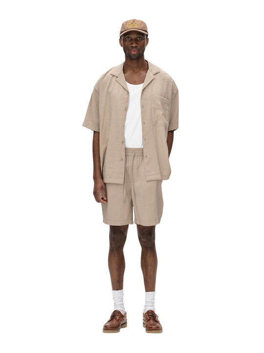Resort Κοντομάνικο Πουκάμισο σε Κανονική Γραμμή Beige