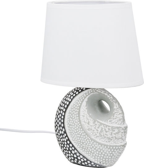 ArteLibre Ceramic Table Lamp with Gray Shade and Base