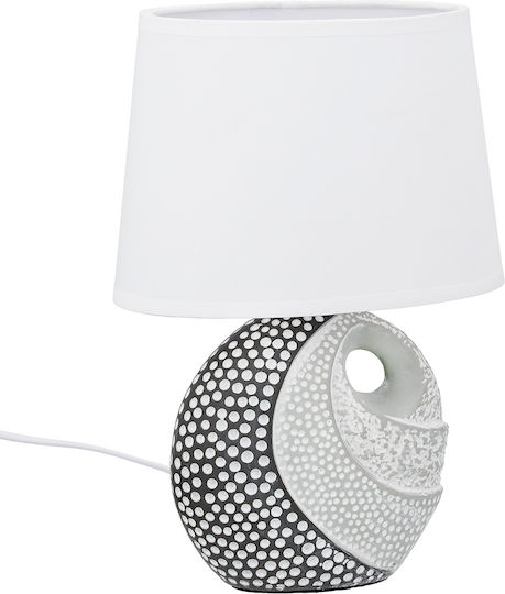 ArteLibre Ceramic Table Lamp with Gray Shade and Base