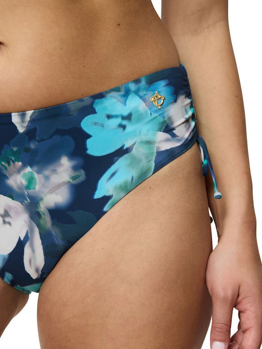 Summer Fleur Bikini Slip Floral Dark Turquoise