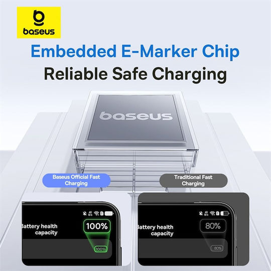 Baseus Редовна USB 2.0 Кабел USB-C мъжки - USB-A мъжки 100W Син 1м (P10382701311-00)