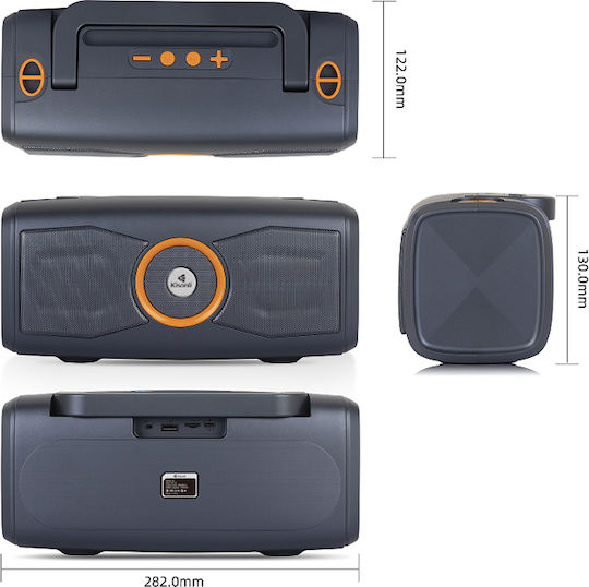 Kisonli К2 Ηχείο Bluetooth 13W με Ραδιόφωνο και Διάρκεια Μπαταρίας έως 6 ώρες Γκρι