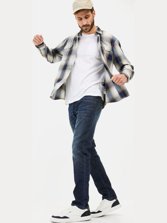Men's Jeans Pants Elastic with Regular Fit Dark Blue