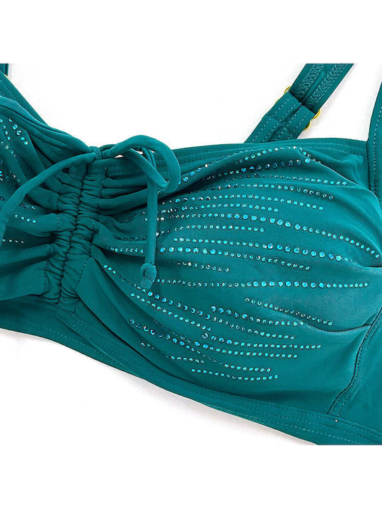 Set Bikini με Αφαιρούμενη Ενίσχυση Ψηλόμεσο Πράσινο