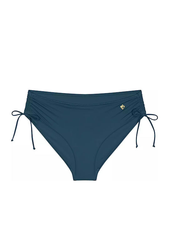 Summer Twist Bikini Slip High Waist Petrol Blue