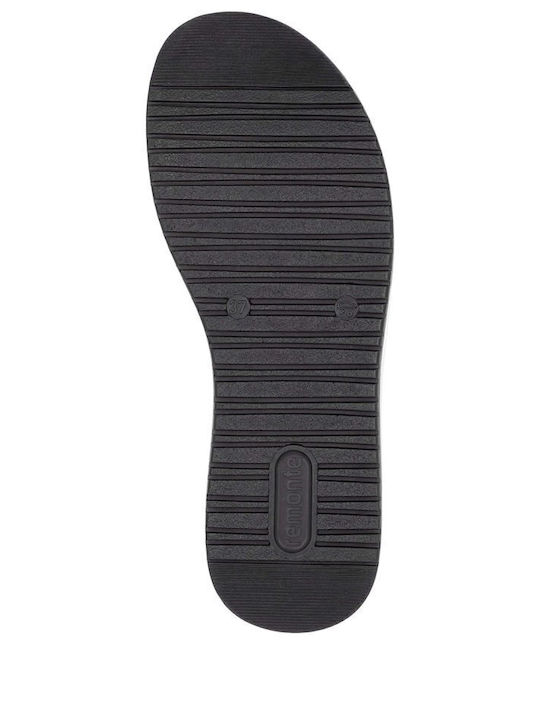 Leder Flache Sandalen für Damen Anatomisch Flatforms in Schwarz Farbe