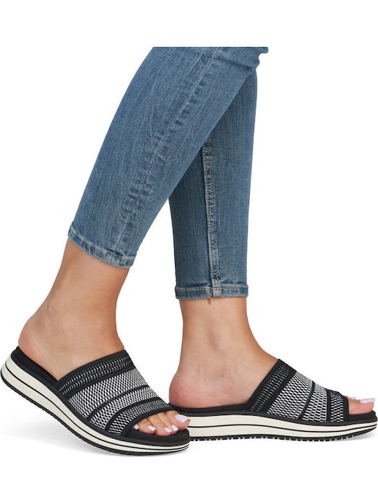 Leder Flache Sandalen für Damen Anatomisch Flatforms in Schwarz Farbe