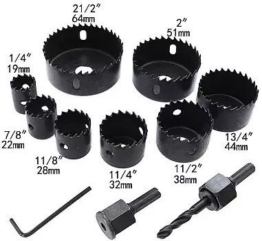 Set 11 burghie lemn rigips plastic 19 64 mm