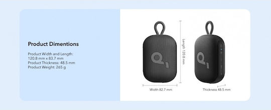 Anker Soundcore Select 4 Go Αδιάβροχο Ηχείο Bluetooth 5W με Διάρκεια Μπαταρίας έως 20 ώρες Black/Gold