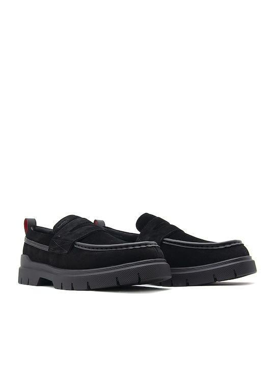 Suede Ανδρικά Loafers σε Μαύρο Χρώμα