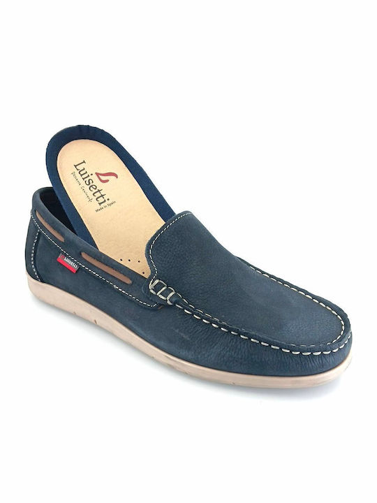 Δερμάτινα Ανδρικά Boat Shoes σε Μπλε Χρώμα