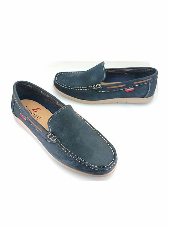 Δερμάτινα Ανδρικά Boat Shoes σε Μπλε Χρώμα