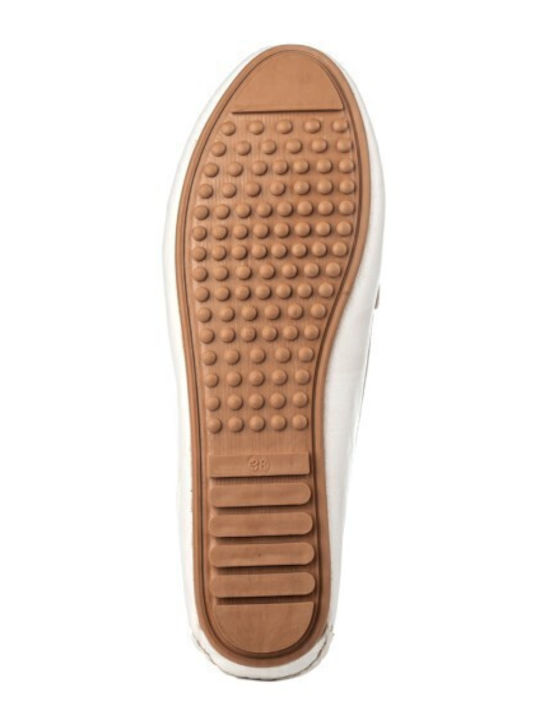 Leder Damen Loafers in Weiß Farbe