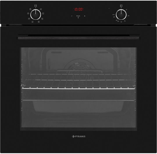 Pyramis PO78072008SBL+ PHC31213FMB Φούρνος άνω Πάγκου 78lt με Κεραμικές Εστίες Π59.5εκ. Μαύρος