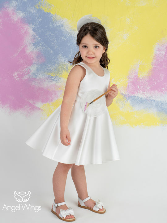 Angel Wings Λευκό Φόρεμα Βάπτισης από Τούλι